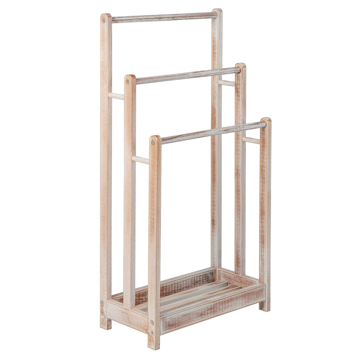 Freestanding Towel Rack, 3-Bar Drying Stand, White Towel Racks White at Gallery Canada