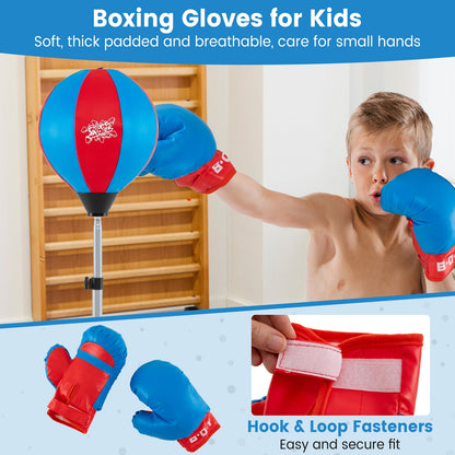 Adjustable Punching Bag With Stand, Boxing Gloves, Blue Boxing & Martial Arts at Gallery Canada