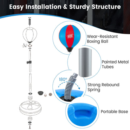 Adjustable Punching Bag With Stand, Boxing Gloves, Blue Boxing & Martial Arts at Gallery Canada