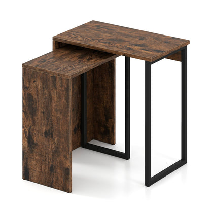 2-in-1 Nesting Coffee Table Set, Brown Coffee Tables at Gallery Canada