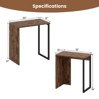 2-in-1 Nesting Coffee Table Set, Brown Coffee Tables at Gallery Canada