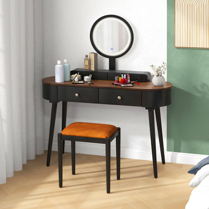 Makeup Vanity Table Set With LED Mirror, 3 Drawers, Black Makeup Vanities at Gallery Canada