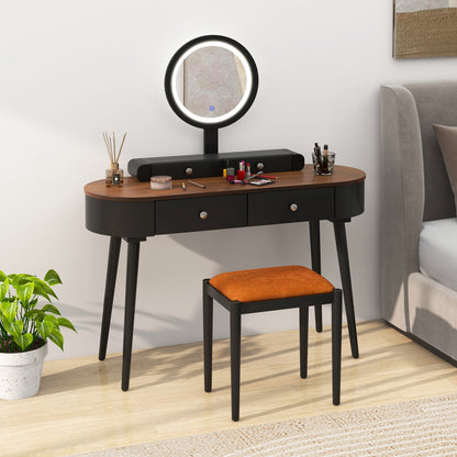 Makeup Vanity Table Set With LED Mirror, 3 Drawers, Black Makeup Vanities at Gallery Canada