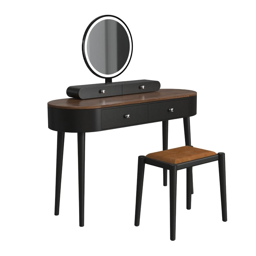 Makeup Vanity Table Set With LED Mirror, 3 Drawers, Black Makeup Vanities at Gallery Canada