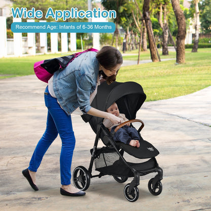 Lightweight Infant Stroller, 5-Point Harness, Adjustable Backrest, Black Baby Strollers at Gallery Canada