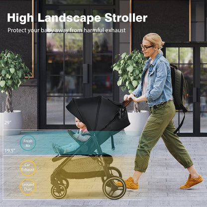 Lightweight Infant Stroller, 5-Point Harness, Adjustable Backrest, Black Baby Strollers at Gallery Canada