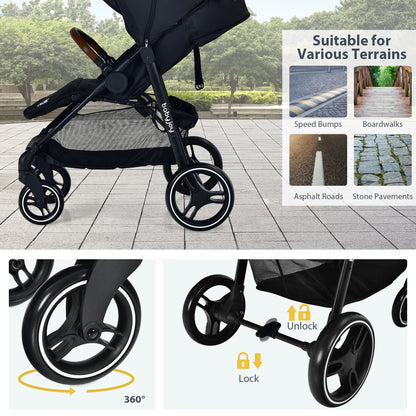 Lightweight Infant Stroller, 5-Point Harness, Adjustable Backrest, Black Baby Strollers at Gallery Canada