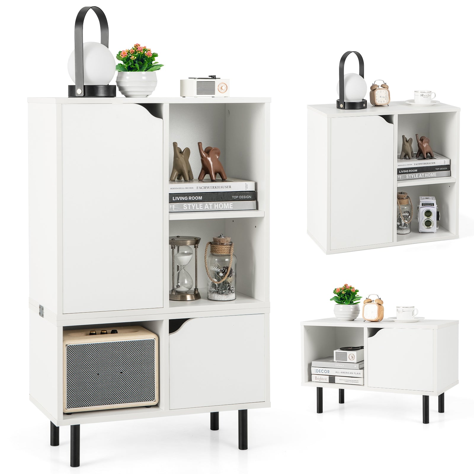 Stackable Bookcase, Adjustable Shelf, White Bookcases at Gallery Canada