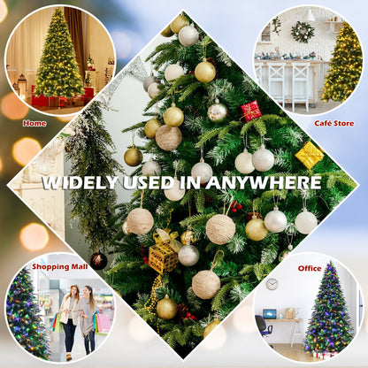 Pre-Lit Snowy Christmas Hinged Tree, Multi-Color Lights, 9', Green Christmas Tree at Gallery Canada