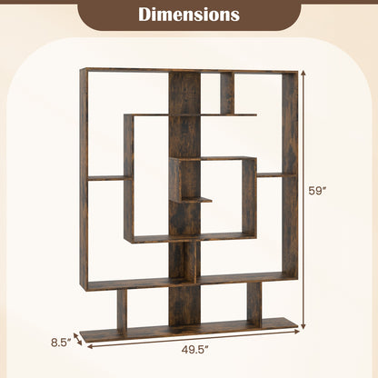 7-Tier Bookshelf Display Rack, Rustic Brown Bookcases at Gallery Canada