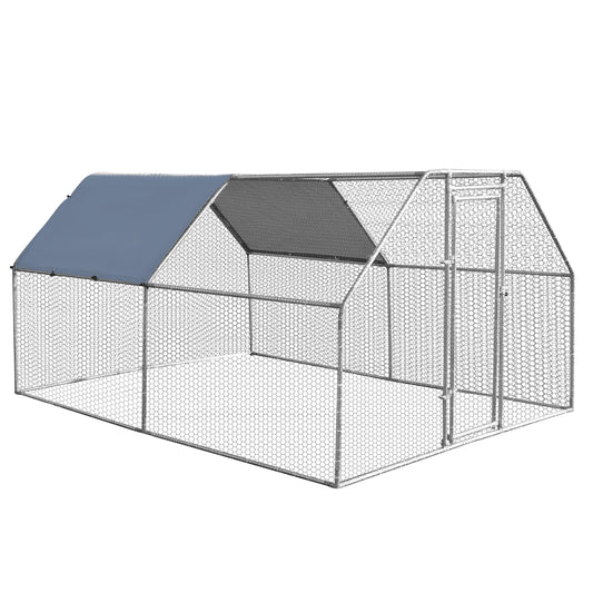 9.5 x 12.5 Feet Large Walk In Chicken Coop, Silver Chicken Coops Silver at Gallery Canada