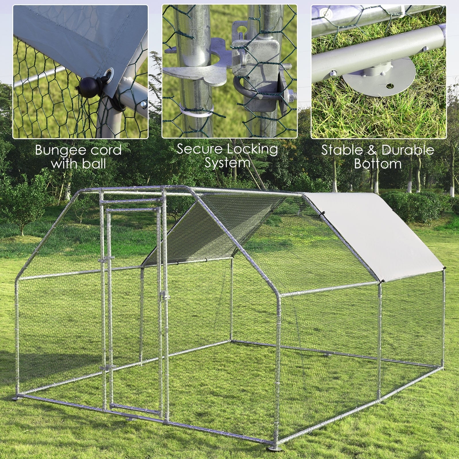 9.5 x 12.5 Feet Large Walk In Chicken Coop, Silver Chicken Coops at Gallery Canada