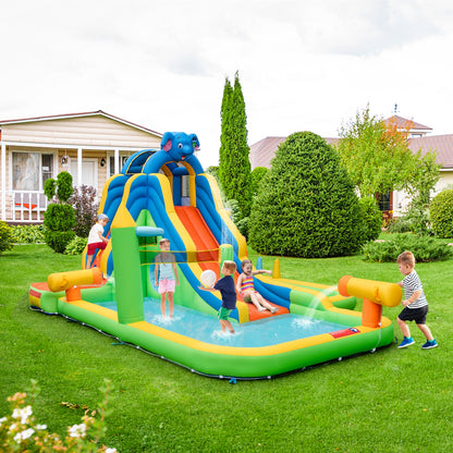 Inflatable Water Slide With Splash Pool, Climbing Wall, Multicolor Bounce House at Gallery Canada