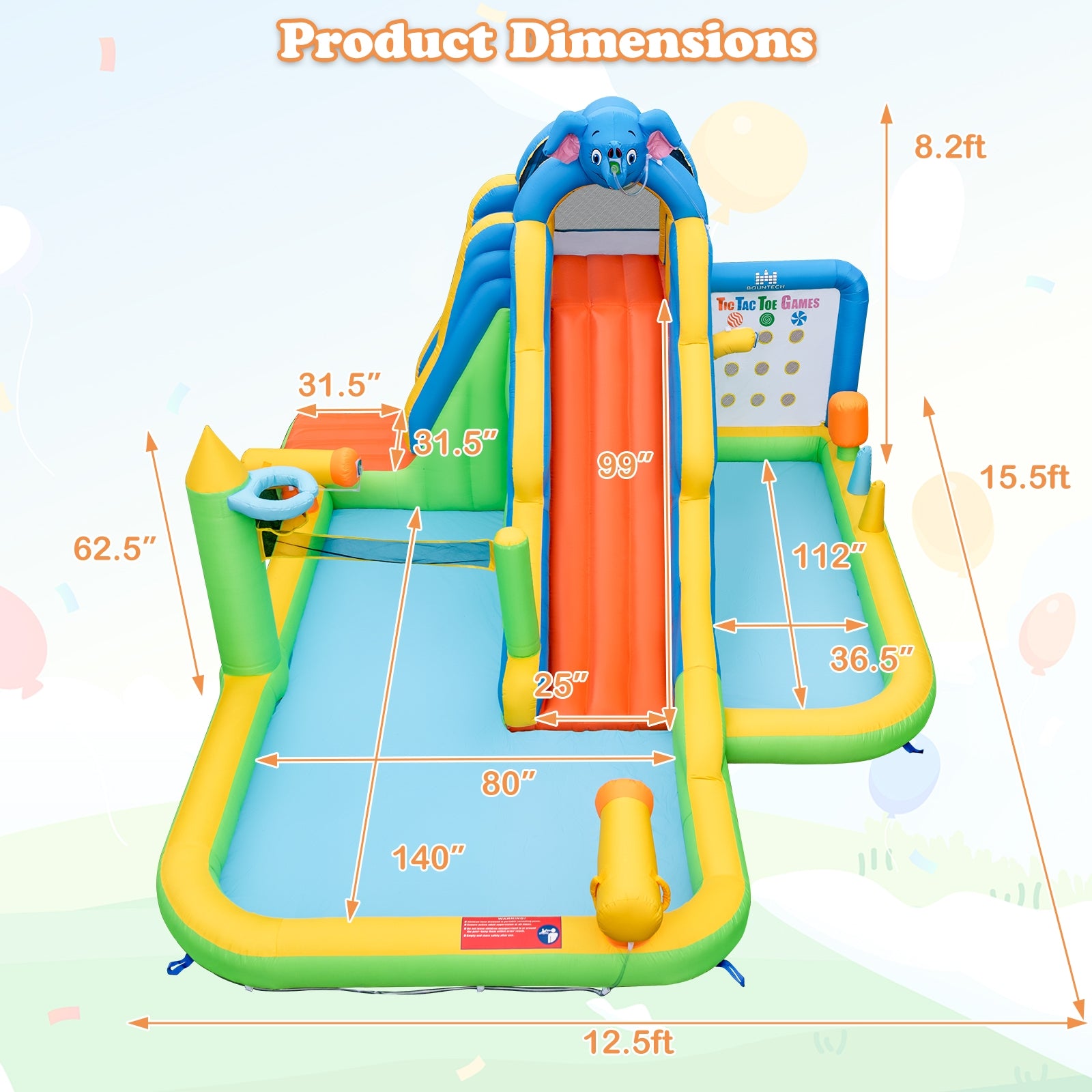 Inflatable Water Slide With Splash Pool, Climbing Wall, Multicolor Bounce House at Gallery Canada