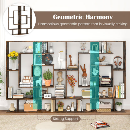 7-Tier Bookshelf Display Rack, Rustic Brown Bookcases at Gallery Canada