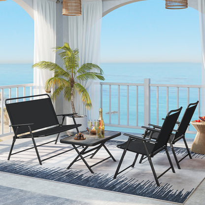 4 Piece Patio Furniture Set, SPC Coffee Table, Chairs, Black Patio Conversation Sets at Gallery Canada