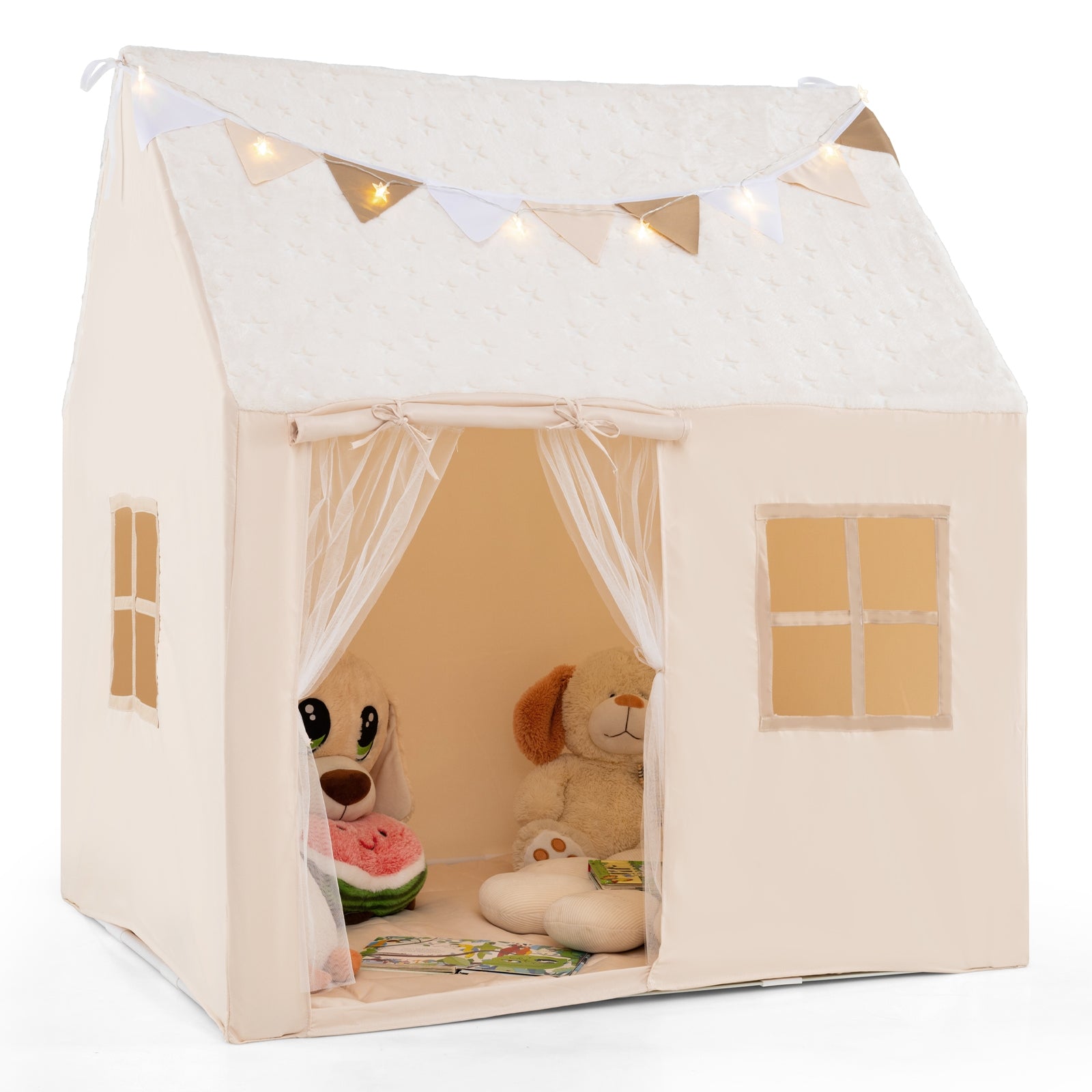 Kids Play Tent, Large, Glow In The Dark Stars, Beige Play Tents & Playhouse at Gallery Canada