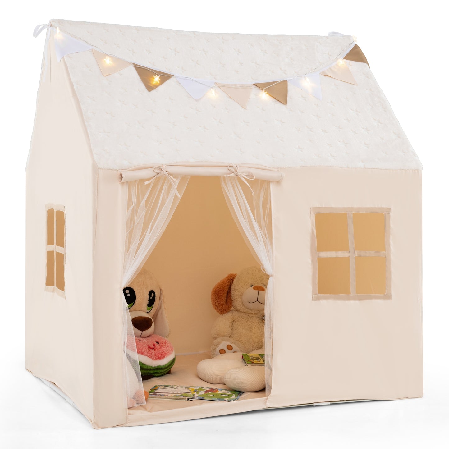 Kids Play Tent, Large, Glow In The Dark Stars, Beige Play Tents & Playhouse at Gallery Canada