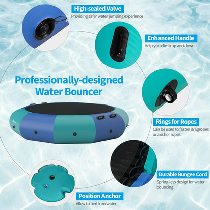 10 Feet Inflatable Splash Padded Water Bouncer Trampoline, Blue Trampolines at Gallery Canada