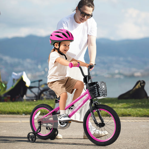 16 Inch Kids Bike, Adjustable, For Ages 4-7 Years, Pink