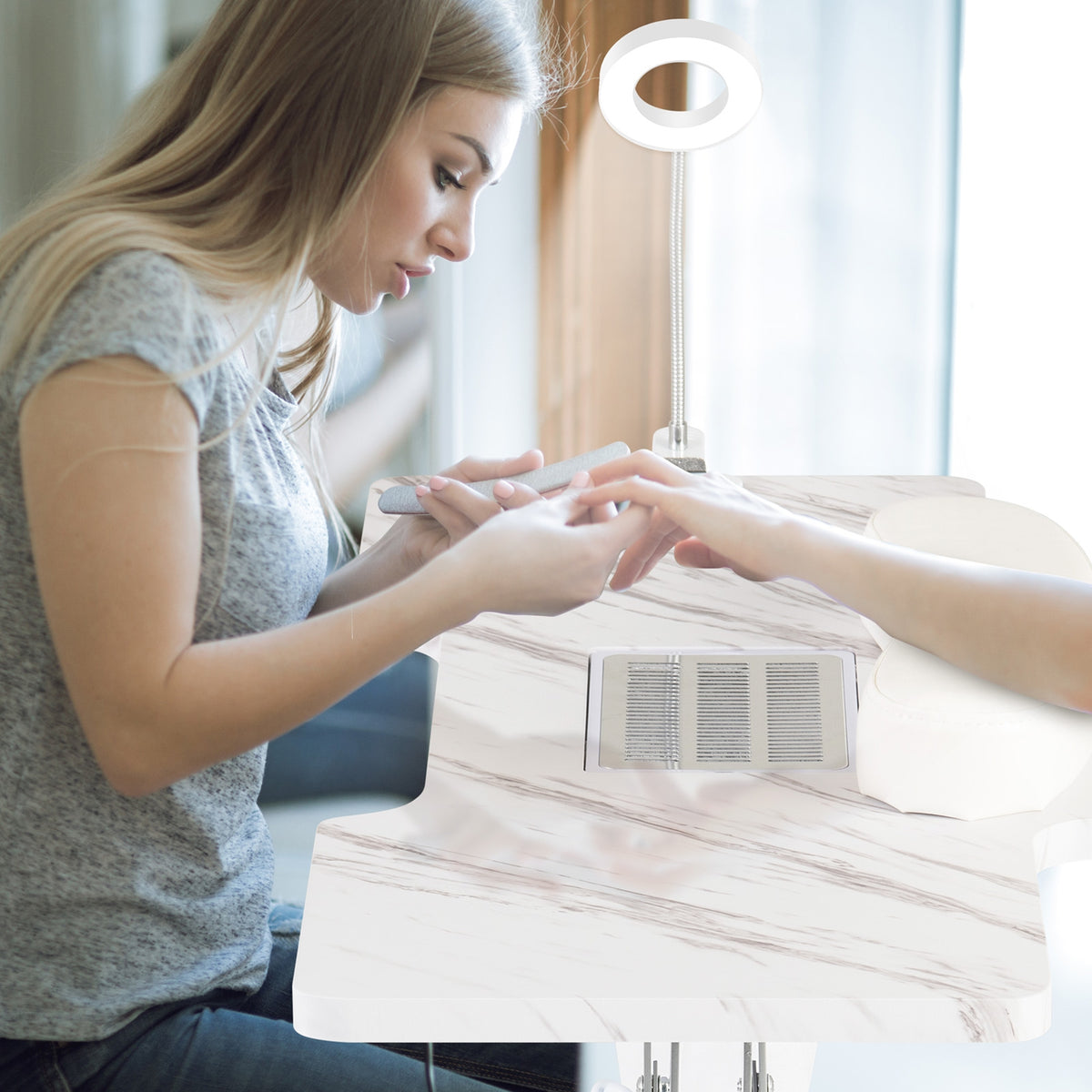 Folding Manicure Table With Electric Dust Collector, White Spa & Salon at Gallery Canada