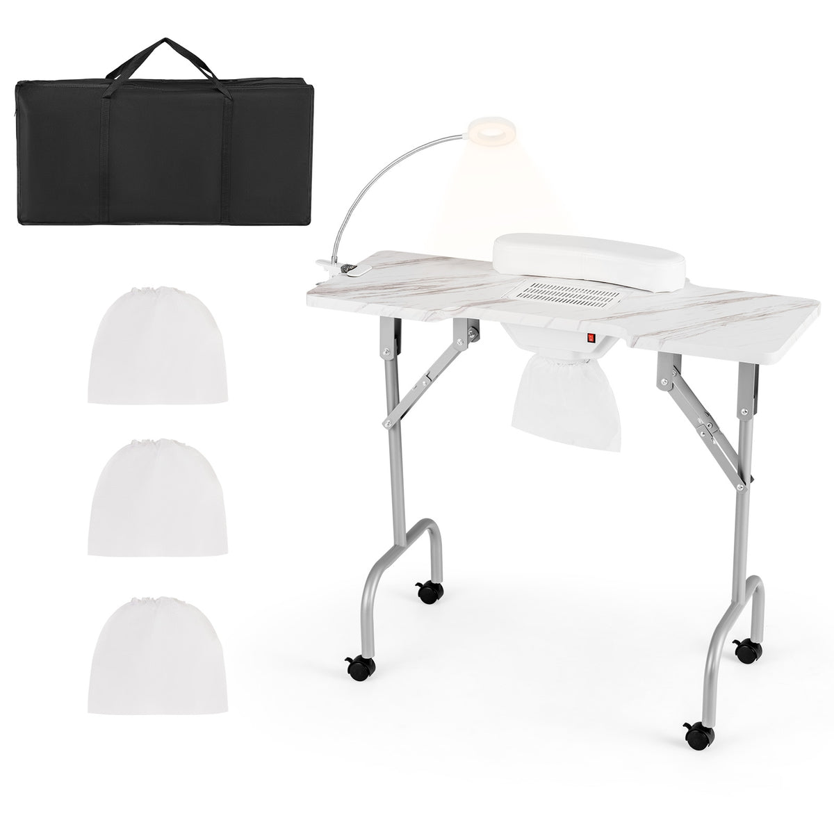 Folding Manicure Table With Electric Dust Collector, White Spa & Salon at Gallery Canada