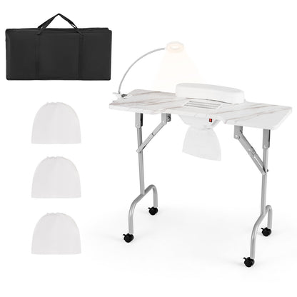 Folding Manicure Table With Electric Dust Collector, White Spa & Salon at Gallery Canada