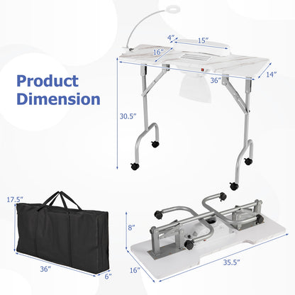 Folding Manicure Table With Electric Dust Collector, White Spa & Salon at Gallery Canada