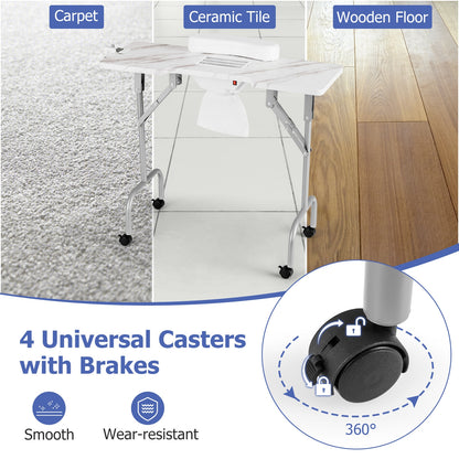 Folding Manicure Table With Electric Dust Collector, White Spa & Salon at Gallery Canada