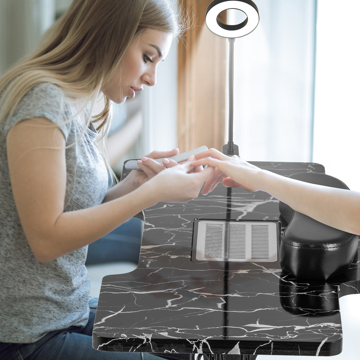 Folding Manicure Table With Electric Dust Collector, Black Spa & Salon at Gallery Canada