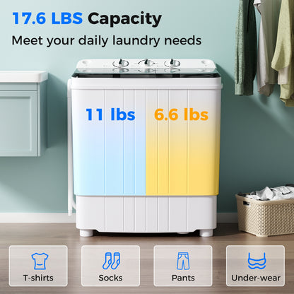 Portable Washing Machine, 17.6 lbs, Drain Pump, Gray Washing Machines at Gallery Canada
