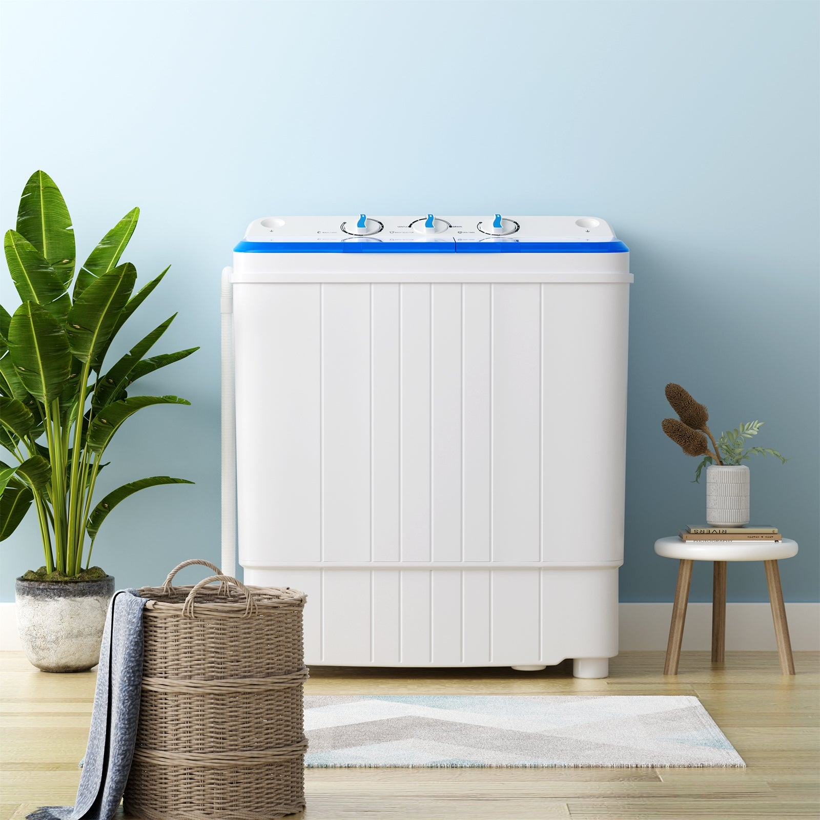 Portable Washing Machine, 17.6 lbs, With Drain Pump, Blue Washing Machines at Gallery Canada