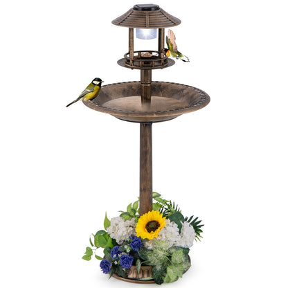 Pedestal Bird Bath With Solar Light, Feeder, Planter, Bronze Chicken Coops at Gallery Canada