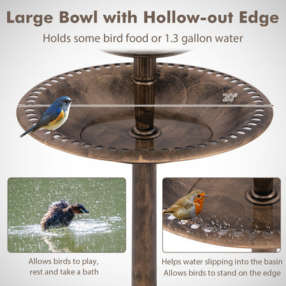 Pedestal Bird Bath With Solar Light, Feeder, Planter, Bronze Chicken Coops at Gallery Canada