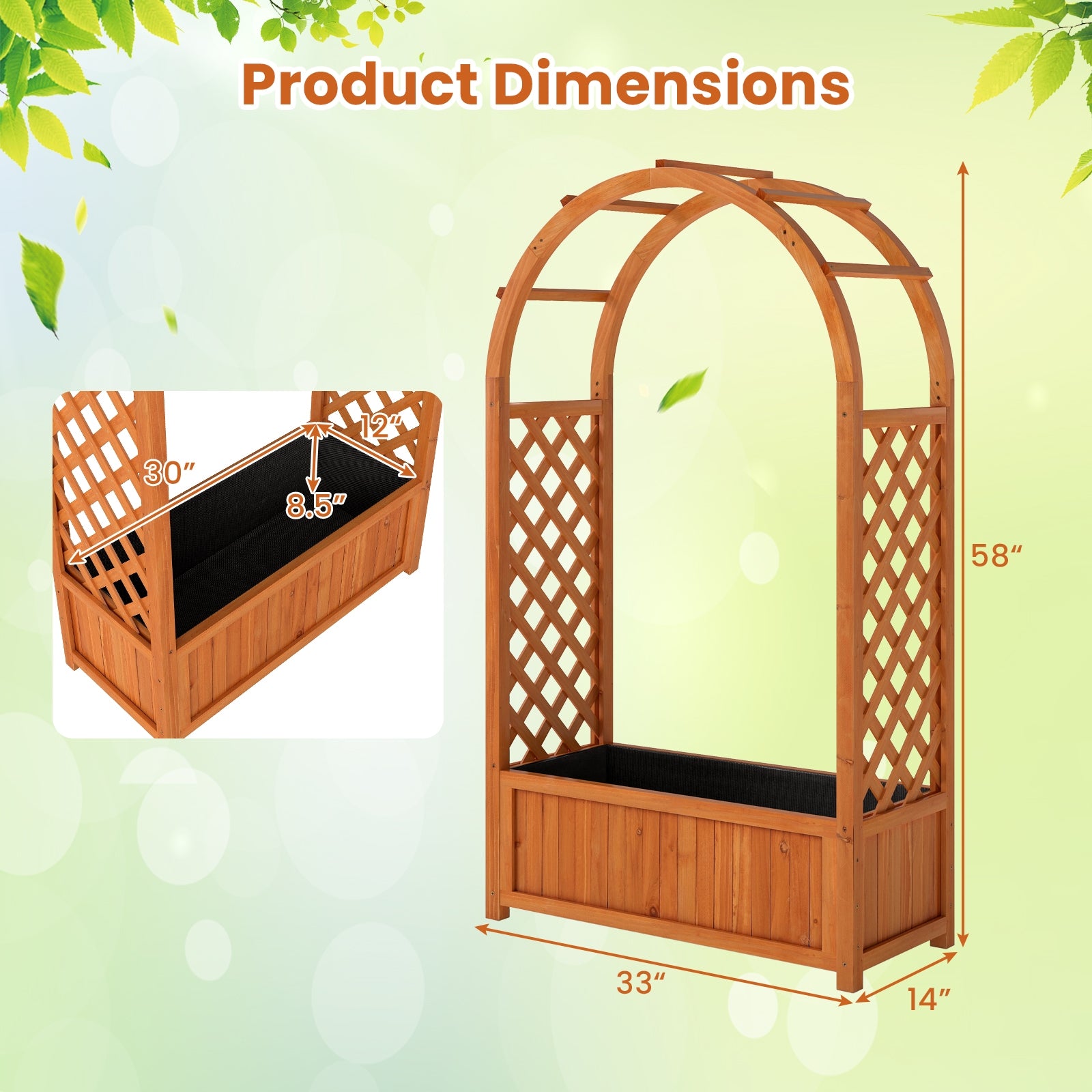 Wooden Raised Garden Bed With Lattice Trellis, Brown Raised Garden Beds at Gallery Canada