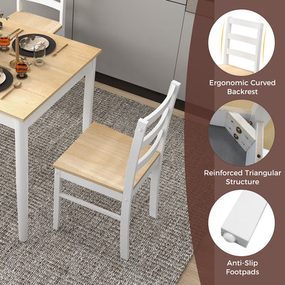 5-Piece Wooden Dining Set, Rectangular Table, 4 Chairs, Natural Dining Room Sets at Gallery Canada