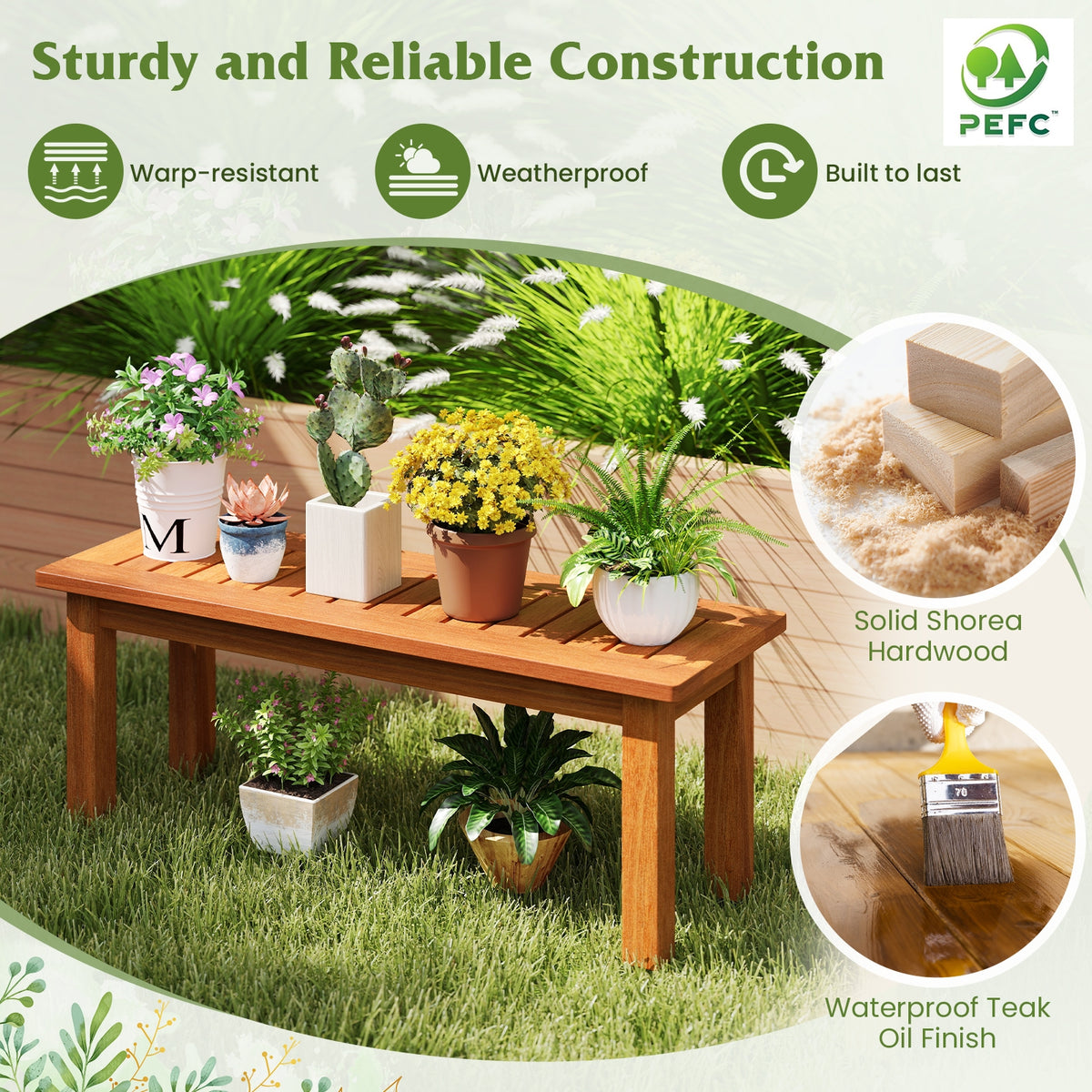 Solid Wood Plant Stand, S, Indoor Outdoor Flower Pot Holder, Brown Plant Stands at Gallery Canada