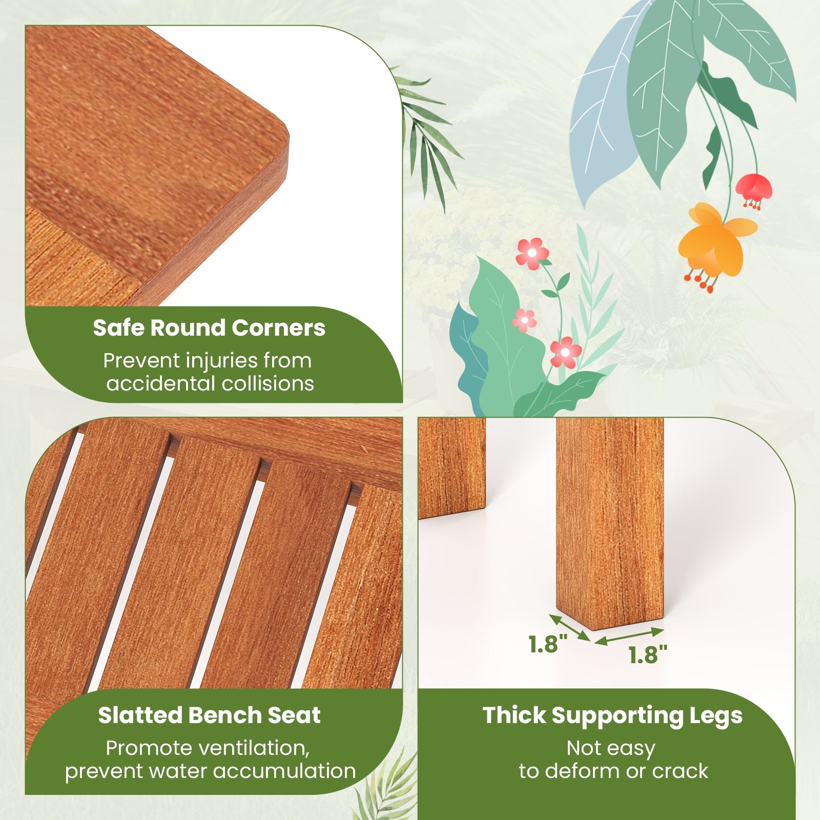 Solid Wood Plant Stand, S, Indoor Outdoor Flower Pot Holder, Brown Plant Stands at Gallery Canada