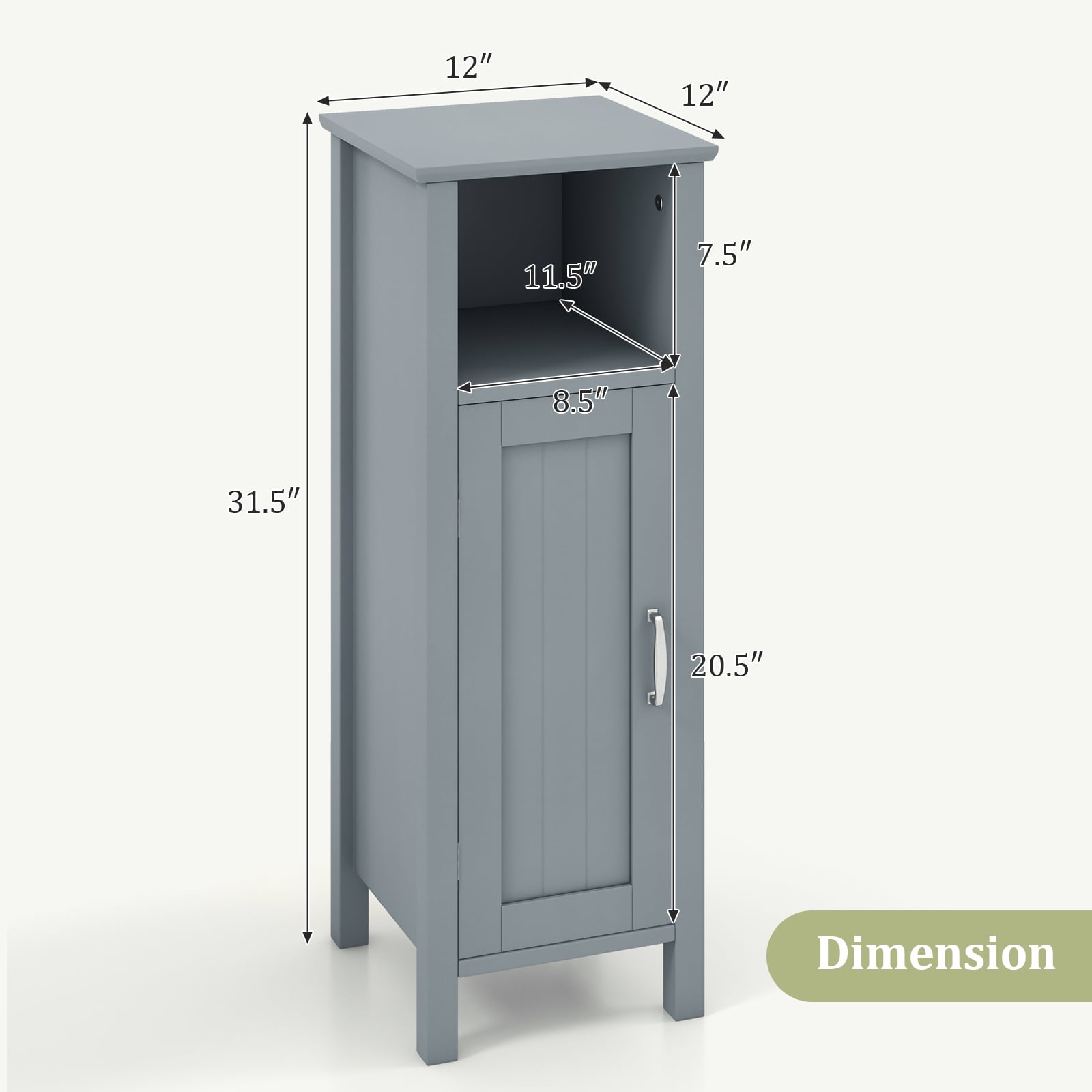 2-Tier Bathroom Storage Cabinet, Gray Floor Cabinets at Gallery Canada