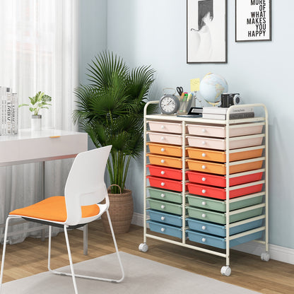 20 Drawers Rolling Storage Cart, Deep, Multicolor File Cabinets at Gallery Canada