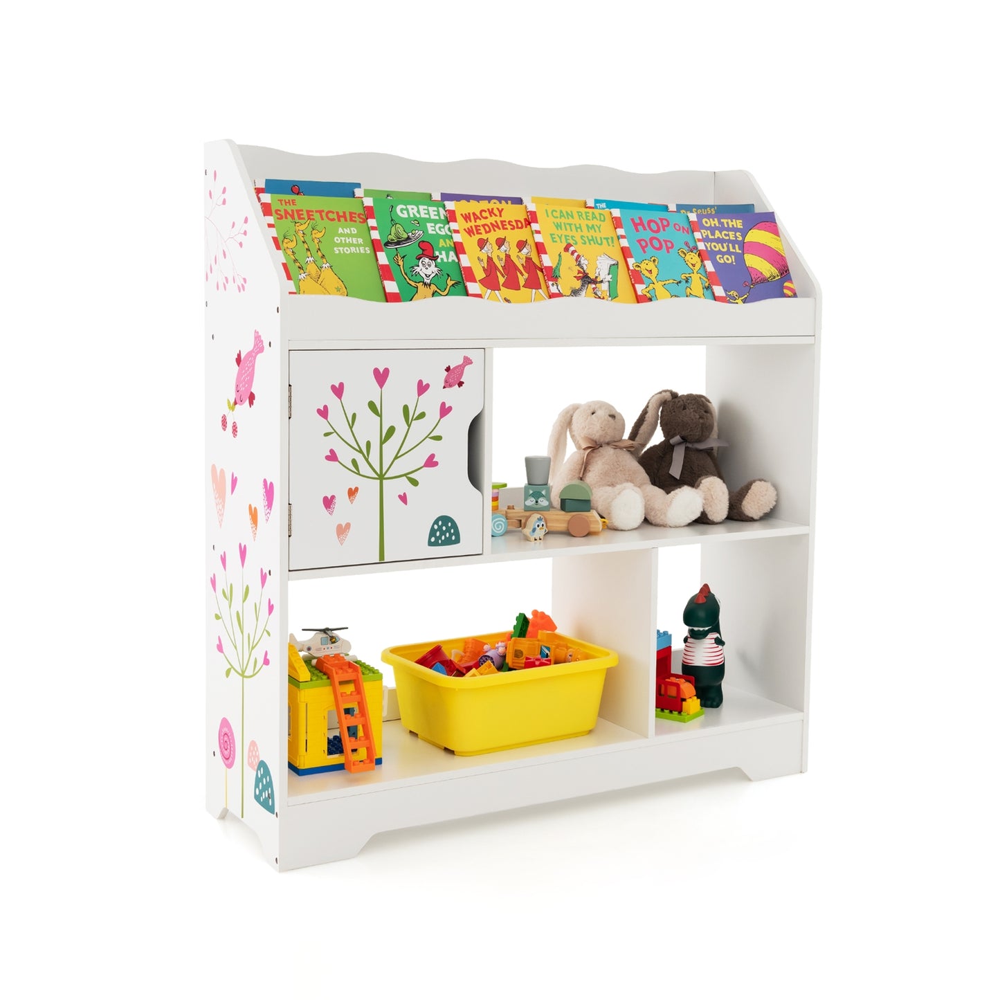 Kids Toy Storage Organizer With Book Shelf, White Kids Storage White at Gallery Canada