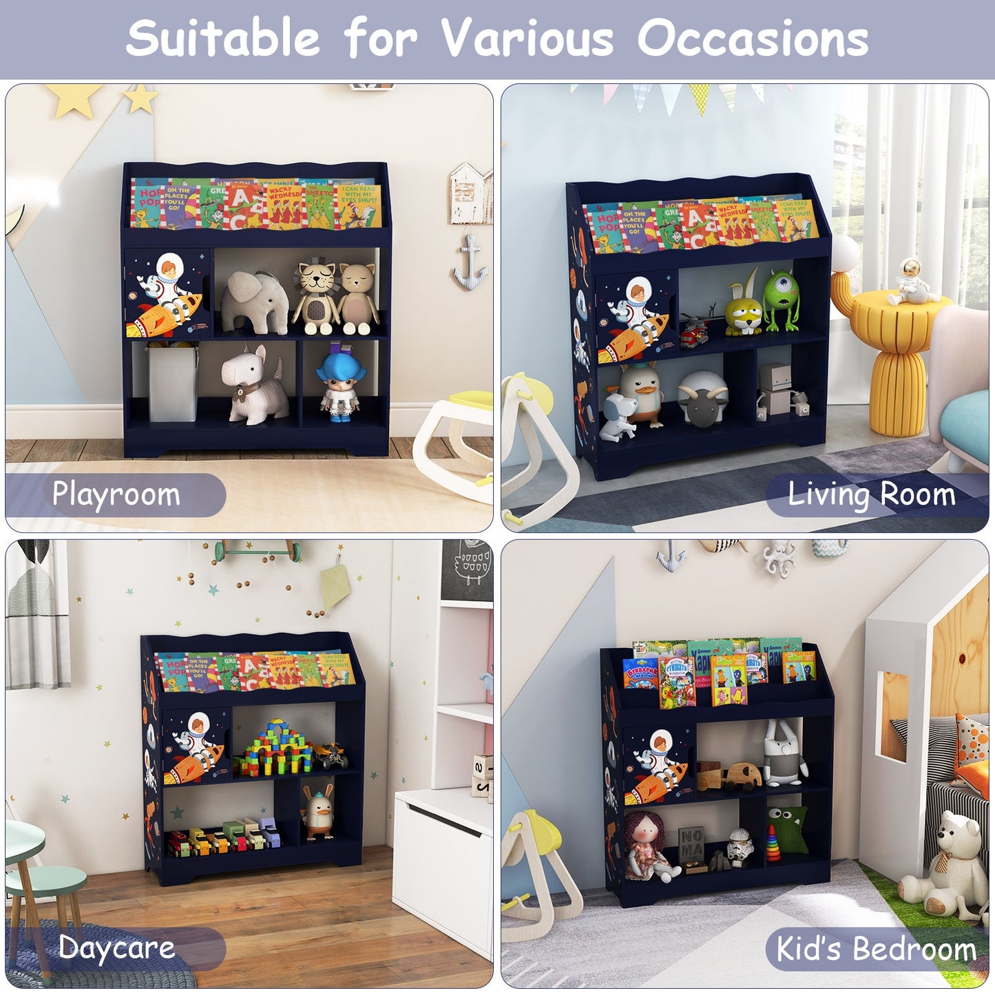 Kids Toy Storage Organizer, Book Shelf, Storage Cabinet, Navy Kids Storage at Gallery Canada