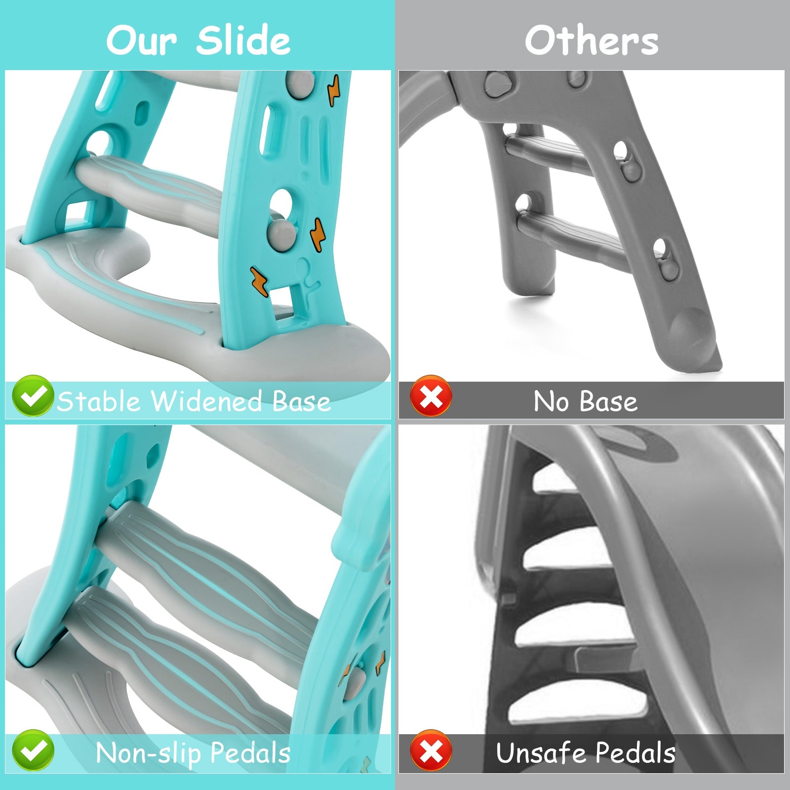 3-in-1 Folding Slide Playset, Basketball Hoop, Blue Climbers & Slides at Gallery Canada