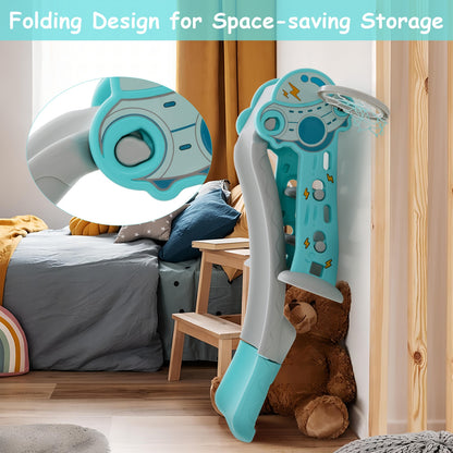 3-in-1 Folding Slide Playset, Basketball Hoop, Blue Climbers & Slides at Gallery Canada