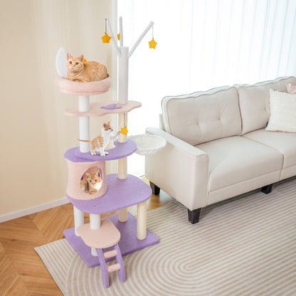 Multi-Level Cat Tower, Sisal Scratching Posts, M, Purple Cat Trees Condos & Scratchers at Gallery Canada