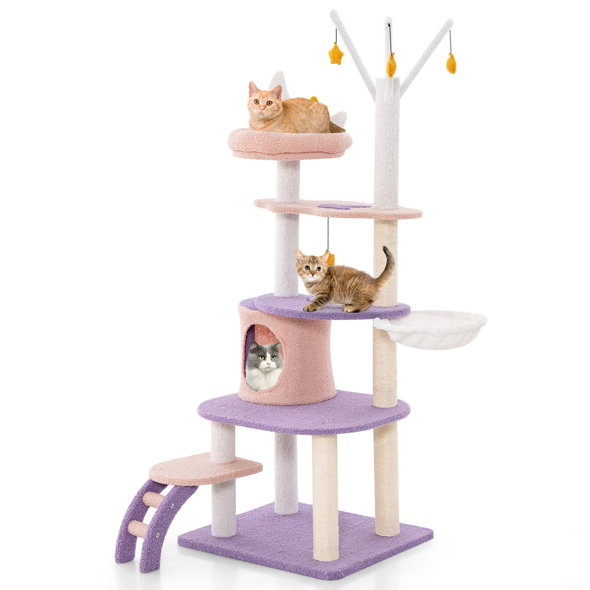 Multi-Level Cat Tower, Sisal Scratching Posts, M, Purple Cat Trees Condos & Scratchers at Gallery Canada