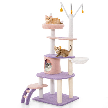 Multi-Level Cat Tower, Sisal Scratching Posts, M, Purple Cat Trees Condos & Scratchers at Gallery Canada