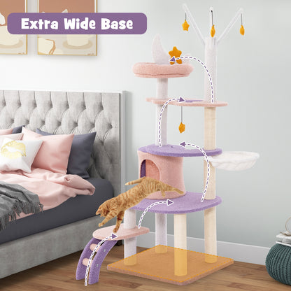 Multi-Level Cat Tower, Sisal Scratching Posts, M, Purple Cat Trees Condos & Scratchers at Gallery Canada
