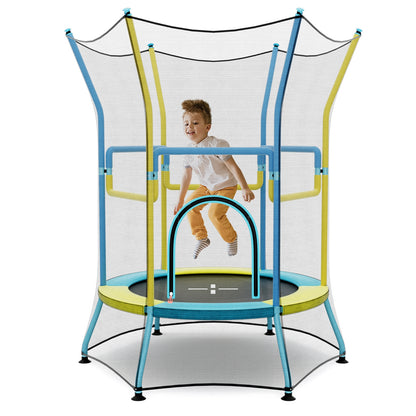 Kids Mini Trampoline, Safety Enclosure Net, Foam Handles, Yellow Trampolines at Gallery Canada