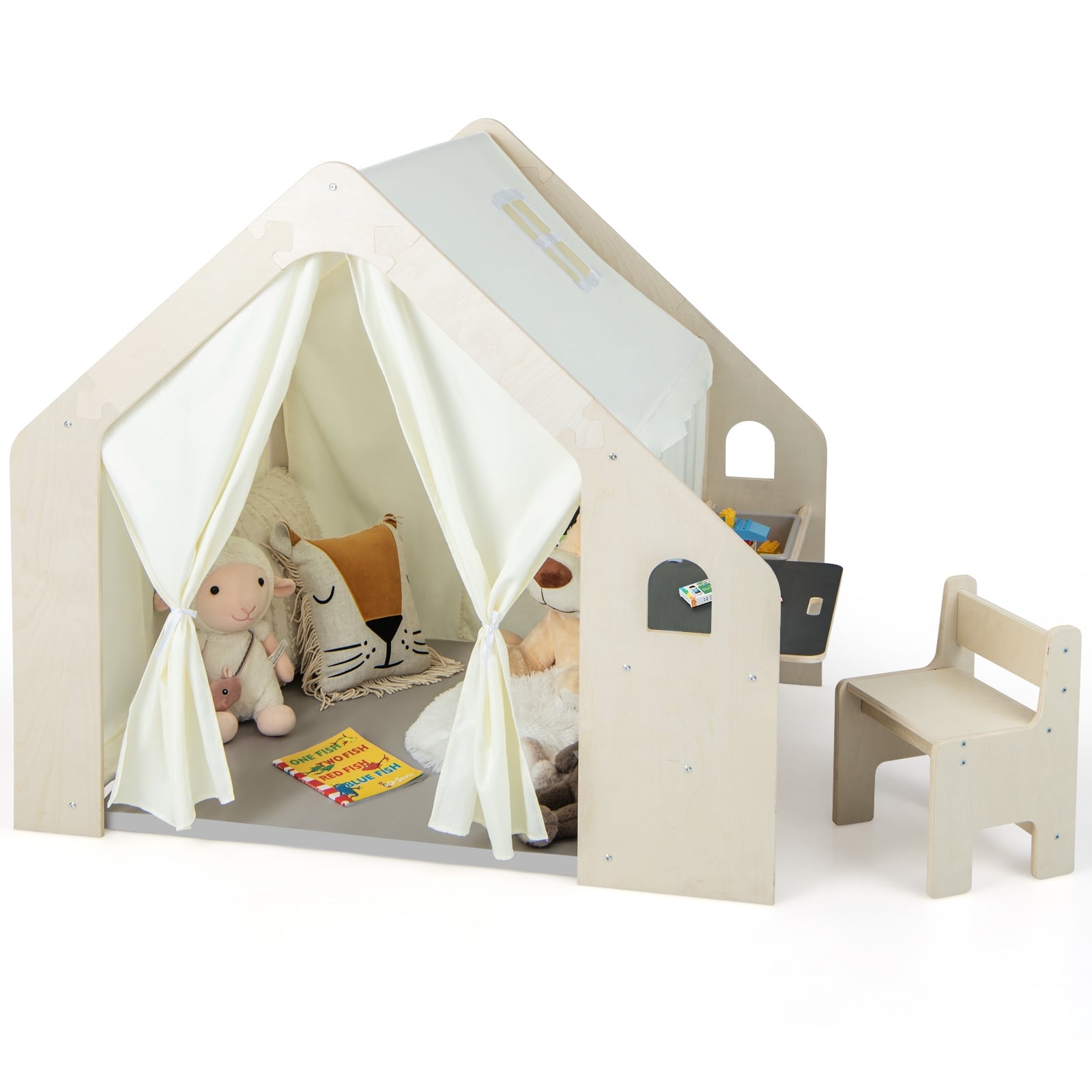 Montessori Playhouse With Storage, Floor Mat, 2-6 Years, Beige Play Tents & Playhouse Beige at Gallery Canada